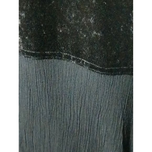 The Avenue Dress Womens Size 30 Black Velvet Gauze Midi Stretch Long Sleeve Empi - Picture 5 of 8